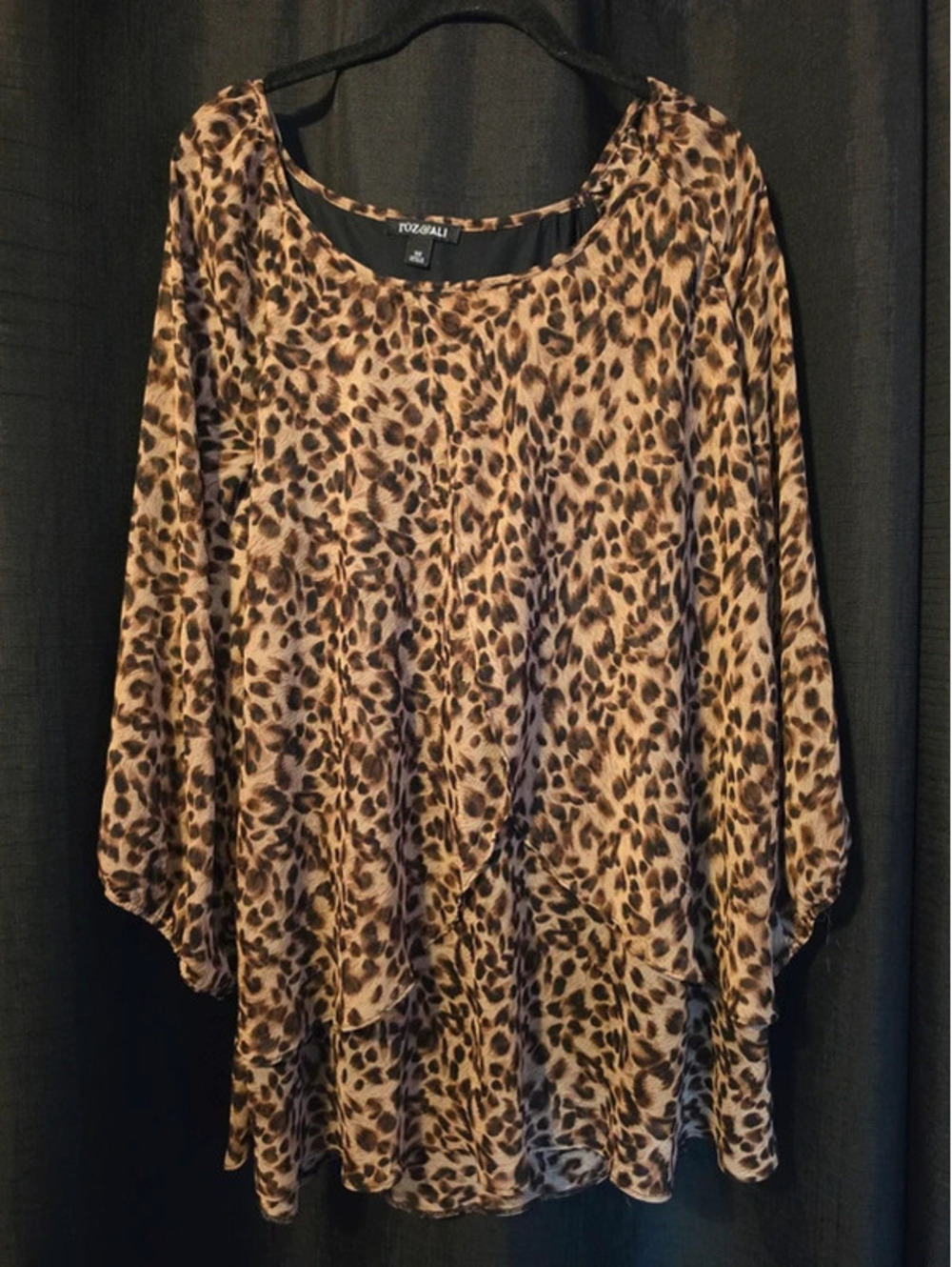 Roz & Ali Leopard Blouse 3x